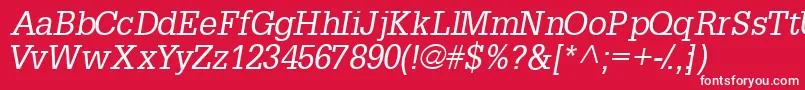 フォントInstallationsskItalic – 赤い背景に白い文字