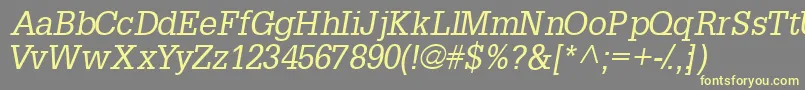 InstallationsskItalic Font – Yellow Fonts on Gray Background