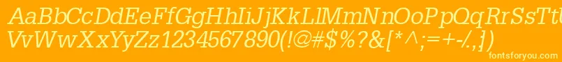 InstallationsskItalic Font – Yellow Fonts on Orange Background