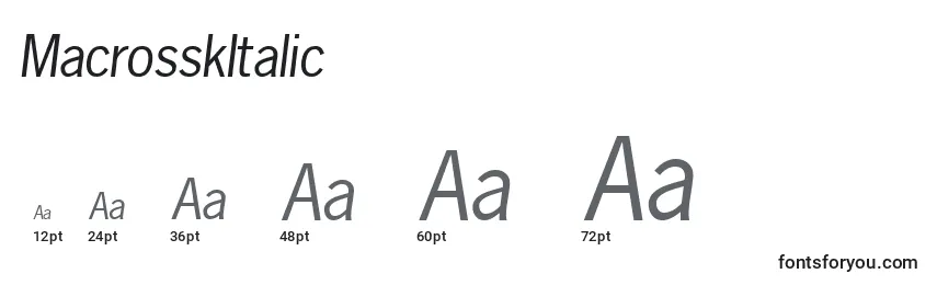 MacrosskItalic Font Sizes