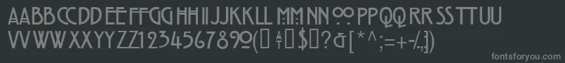Strongglasgow-fontti – harmaat kirjasimet mustalla taustalla