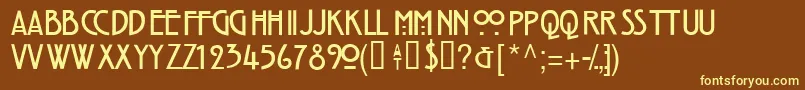 fuente Strongglasgow – Fuentes Amarillas Sobre Fondo Marrón