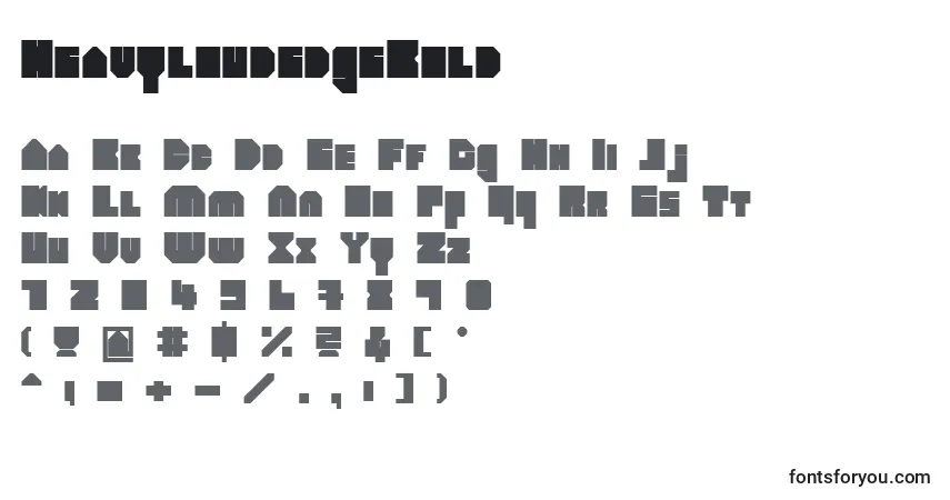 Шрифт HeavyloudedgeBold – алфавит, цифры, специальные символы