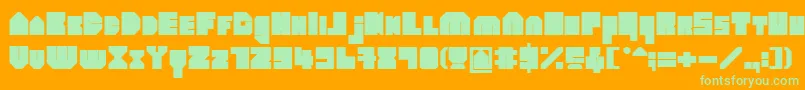 HeavyloudedgeBold Font – Green Fonts on Orange Background