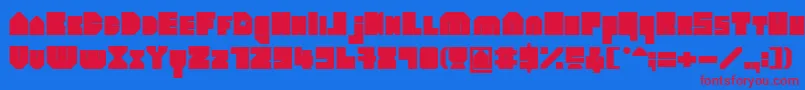 HeavyloudedgeBold-fontti – punaiset fontit sinisellä taustalla