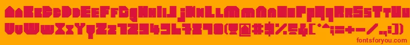 HeavyloudedgeBold Font – Red Fonts on Orange Background