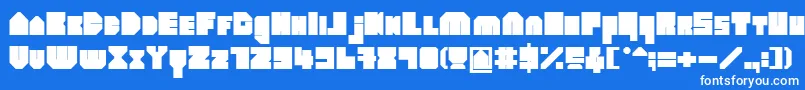 HeavyloudedgeBold-Schriftart – Weiße Schriften auf blauem Hintergrund