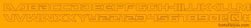 Wildcard31out-fontti – ruskeat fontit oranssilla taustalla