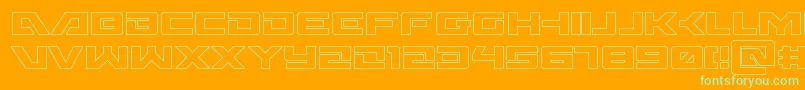 Wildcard31out Font – Green Fonts on Orange Background