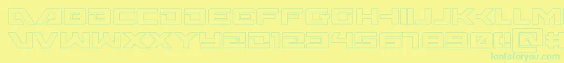Wildcard31out Font – Green Fonts on Yellow Background