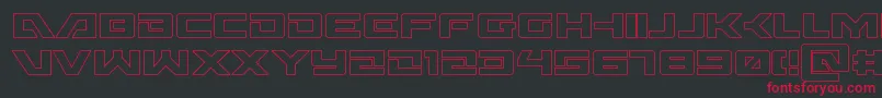 フォントWildcard31out – 黒い背景に赤い文字