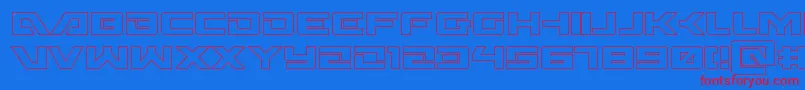 Wildcard31out-fontti – punaiset fontit sinisellä taustalla
