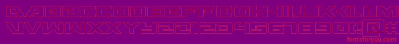 Wildcard31out-fontti – punaiset fontit violetilla taustalla