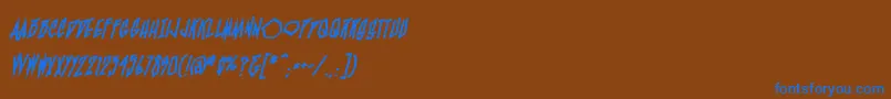 BlamblambbHvy Font – Blue Fonts on Brown Background