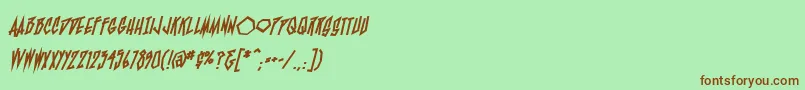 BlamblambbHvy Font – Brown Fonts on Green Background