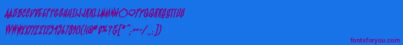 BlamblambbHvy Font – Purple Fonts on Blue Background