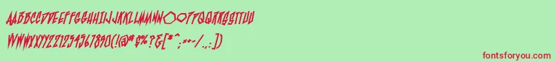 fuente BlamblambbHvy – Fuentes Rojas Sobre Fondo Verde