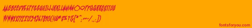 BlamblambbHvy-Schriftart – Rote Schriften auf orangefarbenem Hintergrund