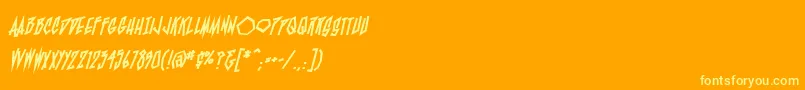 BlamblambbHvy Font – Yellow Fonts on Orange Background