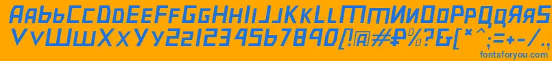 Bolshevikplobl Font – Blue Fonts on Orange Background