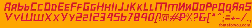 Bolshevikplobl Font – Red Fonts on Orange Background