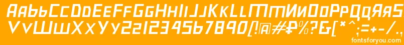 フォントBolshevikplobl – オレンジの背景に白い文字