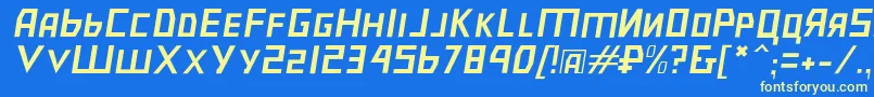 Bolshevikplobl Font – Yellow Fonts on Blue Background