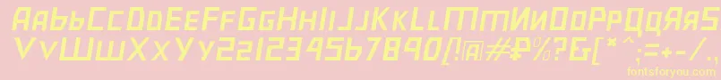 Bolshevikplobl Font – Yellow Fonts on Pink Background