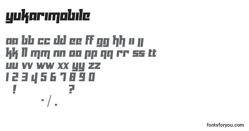Fuente Yukarimobile - alfabeto, números, caracteres especiales