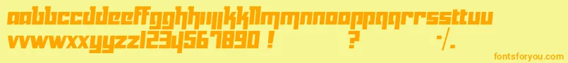 Yukarimobile-Schriftart – Orangefarbene Schriften auf gelbem Hintergrund