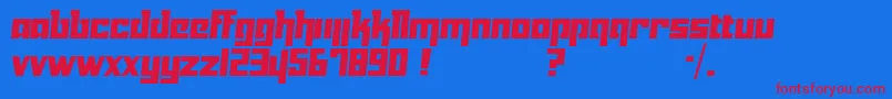 Yukarimobile Font – Red Fonts on Blue Background