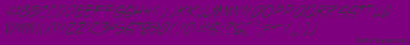 Fonte Wyldt – fontes pretas em um fundo violeta