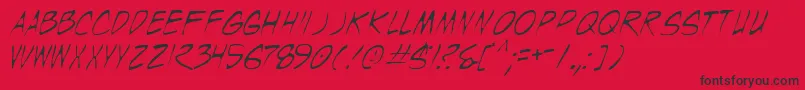 Wyldt-Schriftart – Schwarze Schriften auf rotem Hintergrund