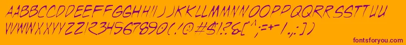 Wyldt Font – Purple Fonts on Orange Background
