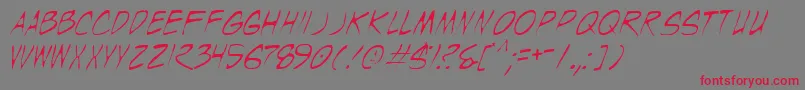 フォントWyldt – 赤い文字の灰色の背景
