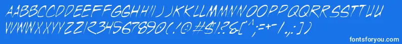 Wyldt Font – White Fonts on Blue Background