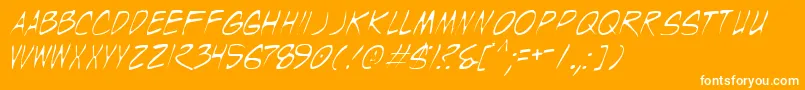 Fonte Wyldt – fontes brancas em um fundo laranja