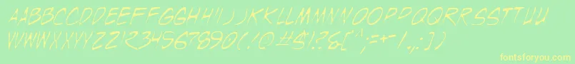 Wyldt Font – Yellow Fonts on Green Background