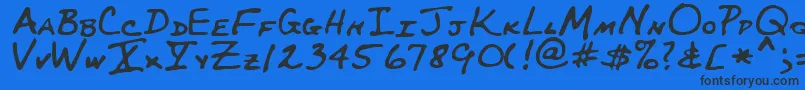 フォントMaynardRegular – 黒い文字の青い背景