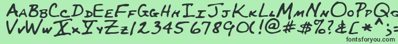 フォントMaynardRegular – 緑の背景に黒い文字