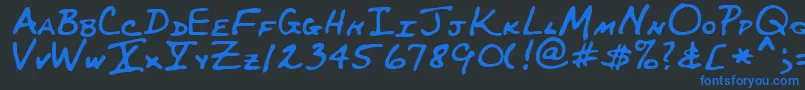 フォントMaynardRegular – 黒い背景に青い文字