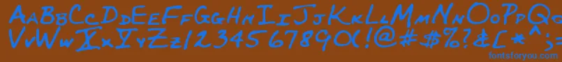 フォントMaynardRegular – 茶色の背景に青い文字