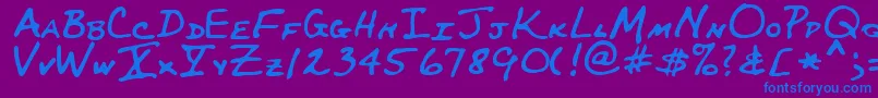 フォントMaynardRegular – 紫色の背景に青い文字