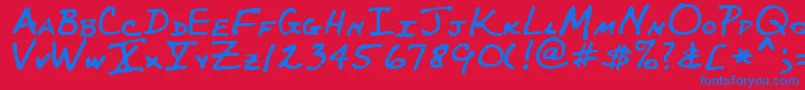 MaynardRegular Font – Blue Fonts on Red Background