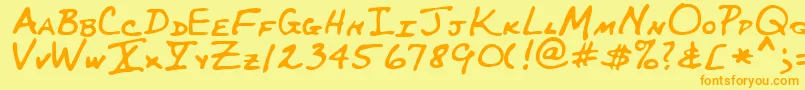 MaynardRegular Font – Orange Fonts on Yellow Background