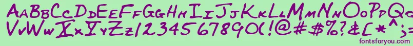 MaynardRegular Font – Purple Fonts on Green Background