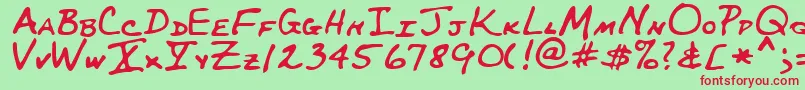 MaynardRegular Font – Red Fonts on Green Background