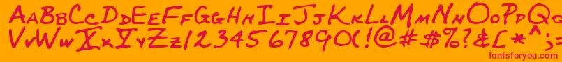 MaynardRegular Font – Red Fonts on Orange Background