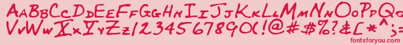 MaynardRegular Font – Red Fonts on Pink Background