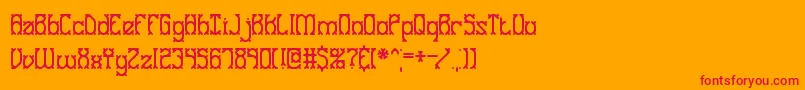 フォントGooseBumpsBrk – オレンジの背景に赤い文字